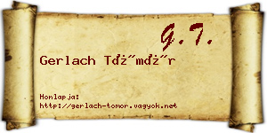 Gerlach Tömör névjegykártya